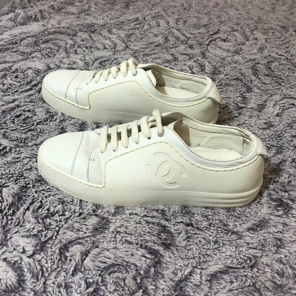 white chanel low tops